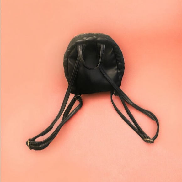 Black Mini Quilted Backpack - Picture 2 of 6